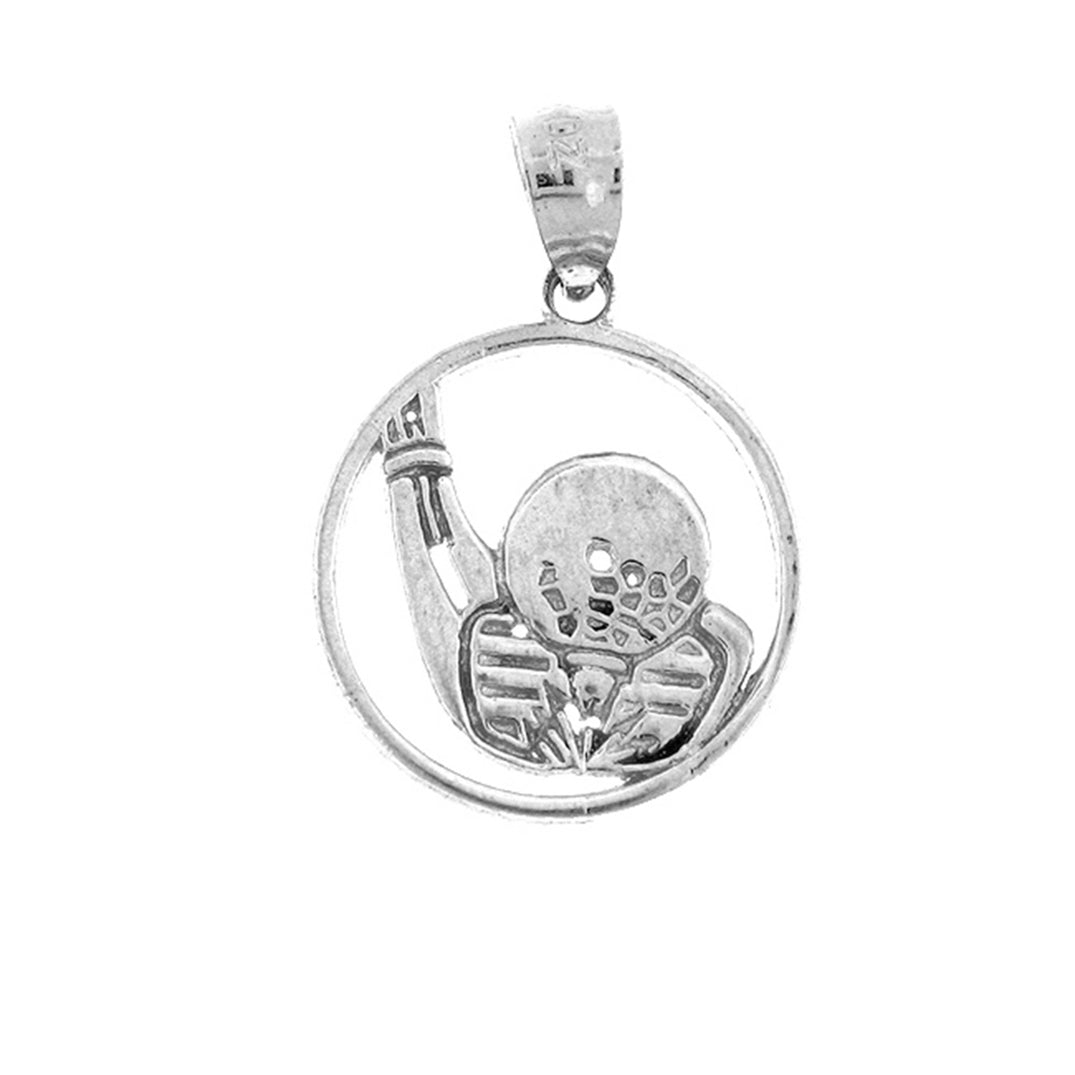 Sterling Silver Bowling Ball And Pins Pendant