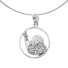 Sterling Silver Bowling Ball And Pins Pendant (Rhodium or Yellow Gold-plated)