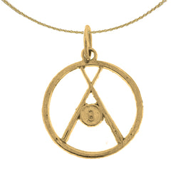Sterling Silver Pool, 8 Ball And Sticks Pendant (Rhodium or Yellow Gold-plated)