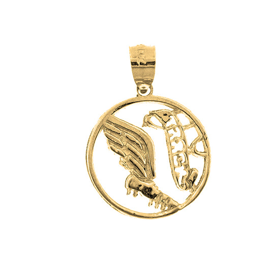 Yellow Gold-plated Silver Track And Field Pendant