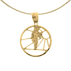 Sterling Silver Runner Pendant (Rhodium or Yellow Gold-plated)