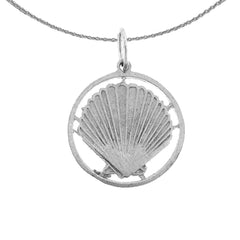 Sterling Silver Shell Pendant (Rhodium or Yellow Gold-plated)