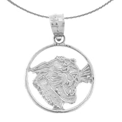 Sterling Silver Jaguar, Cheetah, Leopard Pendant (Rhodium or Yellow Gold-plated)