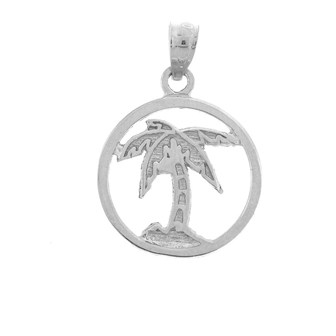 Sterling Silver Palm Tree Pendant