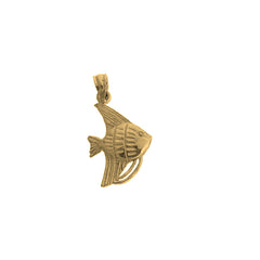 Yellow Gold-plated Silver Tropical Angelfish Pendant