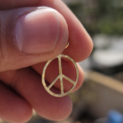 Peace-Zeichen-Anhänger aus Sterlingsilber (rhodiniert oder gelbvergoldet)