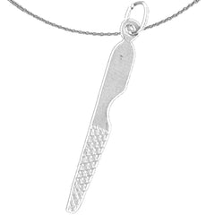 Colgante de lima de uñas de plata de ley (bañado en rodio o oro amarillo)