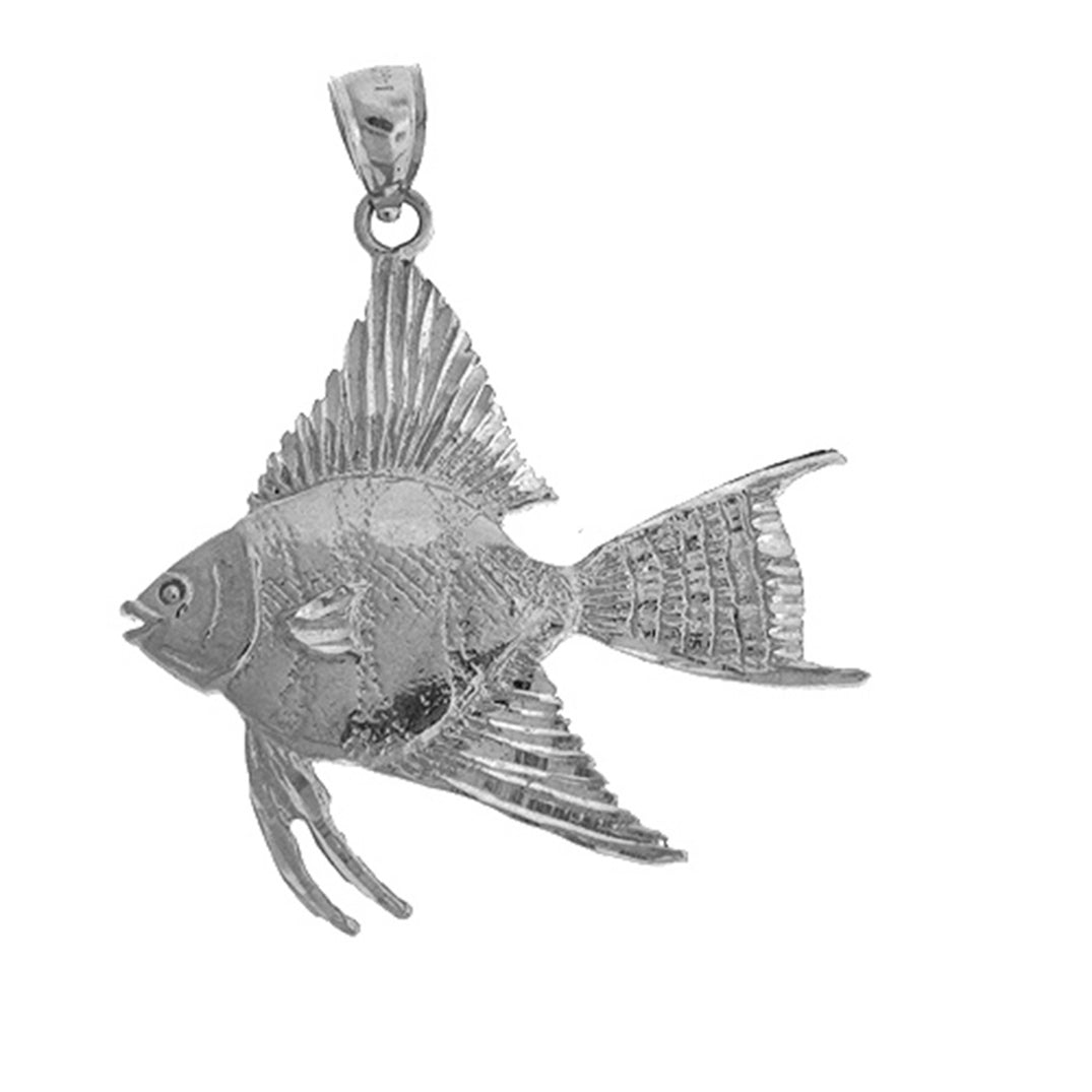 Sterling Silver Tropical Angelfish Pendant