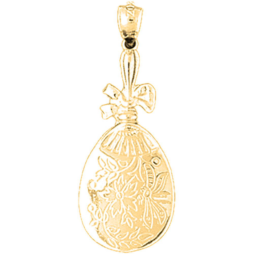 Yellow Gold-plated Silver Vanity Mirror Pendant