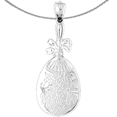 Colgante de espejo de tocador de plata de ley (bañado en rodio o oro amarillo)