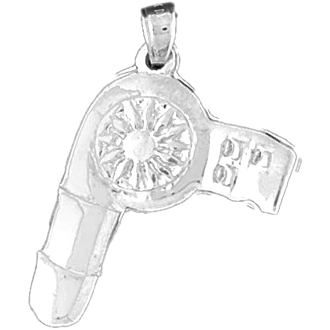 Sterling Silver Blow Dryer Pendant