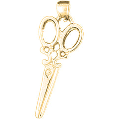 Yellow Gold-plated Silver Scissors Pendant