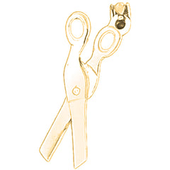 Yellow Gold-plated Silver Scissors Pendant