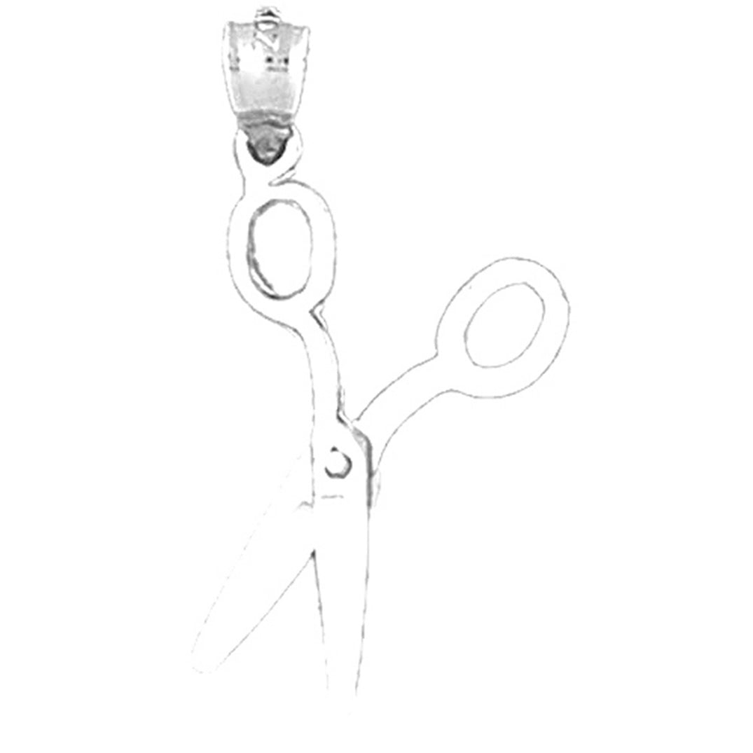 Sterling Silver 3-D, Moveable Scissors Pendant