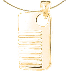 Sterling Silver 3D Comb Pendant (Rhodium or Yellow Gold-plated)