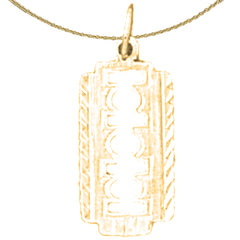 Rasiermesser-Anhänger aus Sterlingsilber (rhodiniert oder gelbvergoldet)