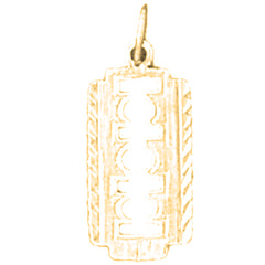 Yellow Gold-plated Silver Razor Pendant