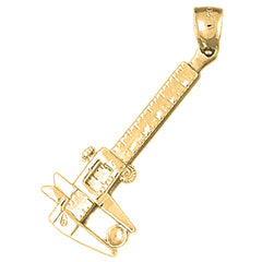 Yellow Gold-plated Silver Milimeter Gauge Pendant