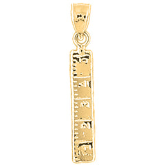 Yellow Gold-plated Silver Ruler Pendant