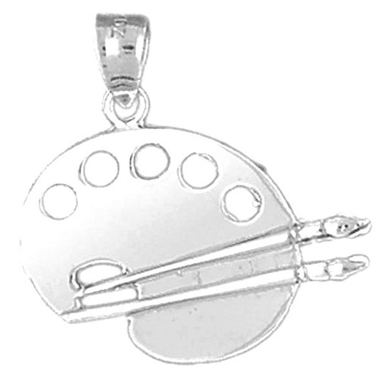 Sterling Silver Painters Pallete Pendant