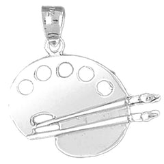 Sterling Silver Painters Pallete Pendant