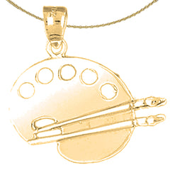 Sterling Silver Painters Pallete Pendant (Rhodium or Yellow Gold-plated)