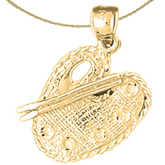 Sterling Silver Painters Pallete Pendant (Rhodium or Yellow Gold-plated)