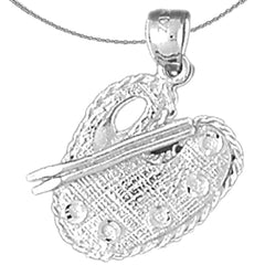 Sterling Silver Painters Pallete Pendant (Rhodium or Yellow Gold-plated)