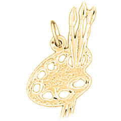 Yellow Gold-plated Silver Painters Pallete Pendant