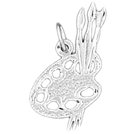 Sterling Silver Painters Pallete Pendant