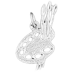 Sterling Silver Painters Pallete Pendant
