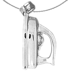 3D-Eisenanhänger aus Sterlingsilber (rhodiniert oder gelbvergoldet)