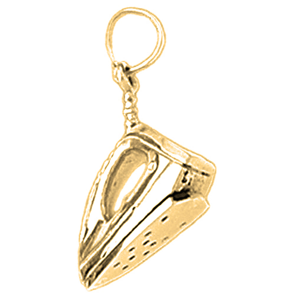 Yellow Gold-plated Silver Iron Pendant