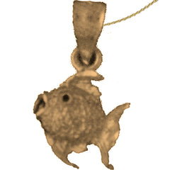 Sterling Silver Tropical Angelfish Pendant (Rhodium or Yellow Gold-plated)