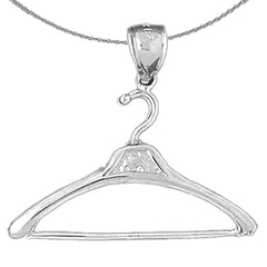 3D-Kleiderbügel-Anhänger aus Sterlingsilber (rhodiniert oder gelbvergoldet)