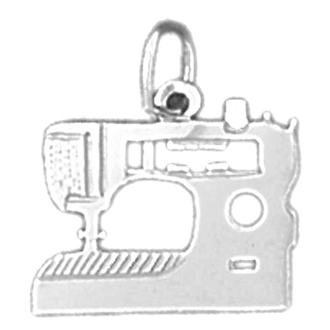 Sterling Silver Sewing Machine Pendant