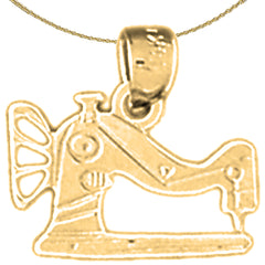 Nähmaschinenanhänger aus Sterlingsilber (rhodiniert oder gelbvergoldet)