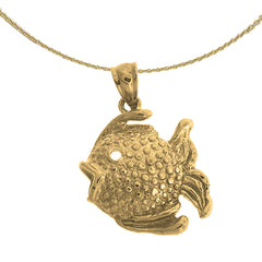 Colgante de pez ángel tropical de plata de ley (bañado en rodio o oro amarillo)