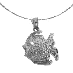 Colgante de pez ángel tropical de plata de ley (bañado en rodio o oro amarillo)