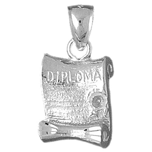 Sterling Silver 3D Diploma Pendant