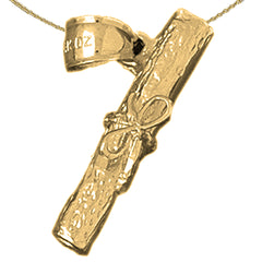 Colgante de diploma 3D de plata de ley (bañado en rodio o oro amarillo)