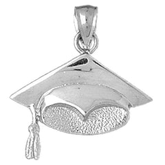 Sterling Silver Granduation Cap, Hat Pendant