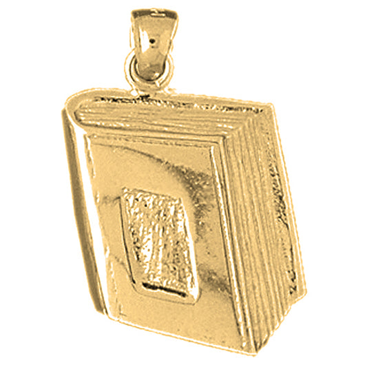 Yellow Gold-plated Silver Book Pendant