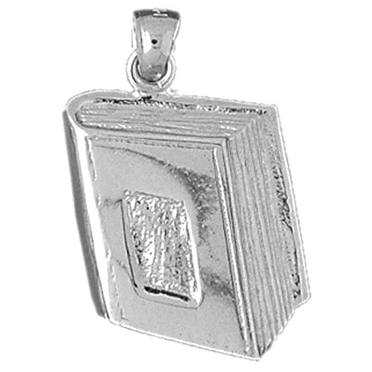 Sterling Silver Book Pendant