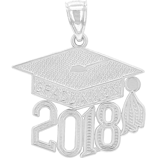 14K or 18K Gold Graduation Cap, Diploma (With Current Year) Pendant