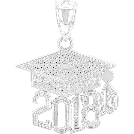 14K or 18K Gold Graduation Cap, Diploma (With Current Year) Pendant