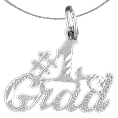 Sterling Silver #1 Grad Pendant (Rhodium or Yellow Gold-plated)