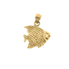 Yellow Gold-plated Silver Tropical Angelfish Pendant