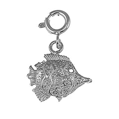 Sterling Silver Tropical Angelfish Pendant