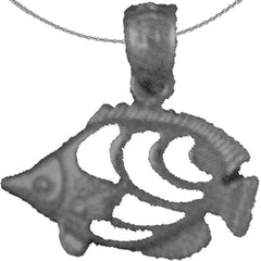 Colgante de pez ángel tropical de plata de ley (bañado en rodio o oro amarillo)